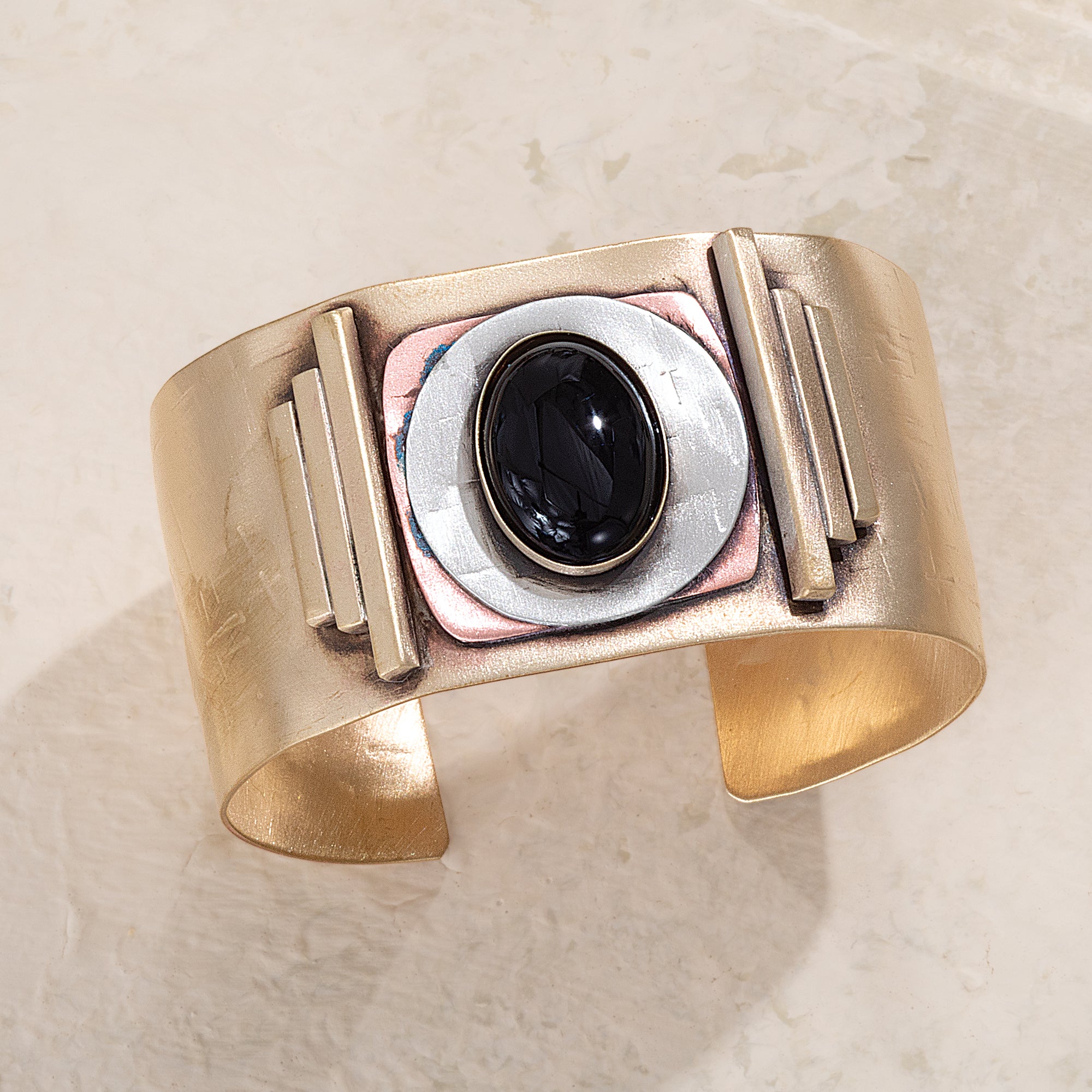 Desert Faith Onyx Mixed Metal Cuff (Preorder)