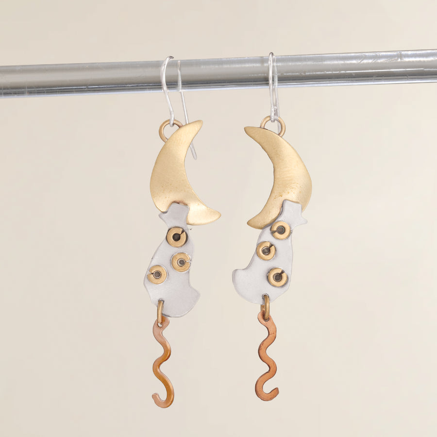 Cat Loves The Moon Earrings