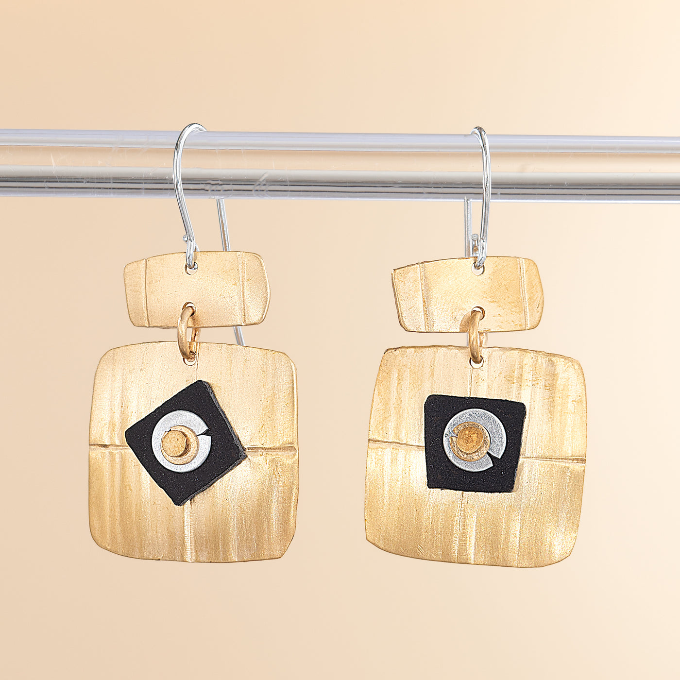 Desert Faith Mixed Metal Square Earrings (Preorder)