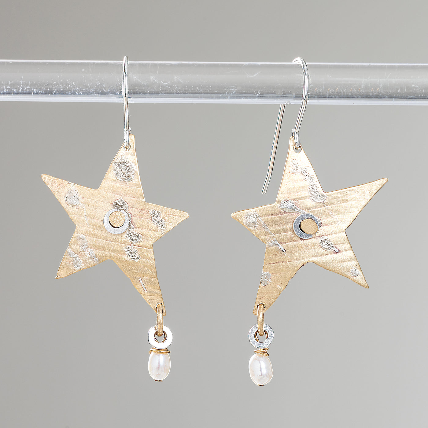 Mixed Metals Star Earrings