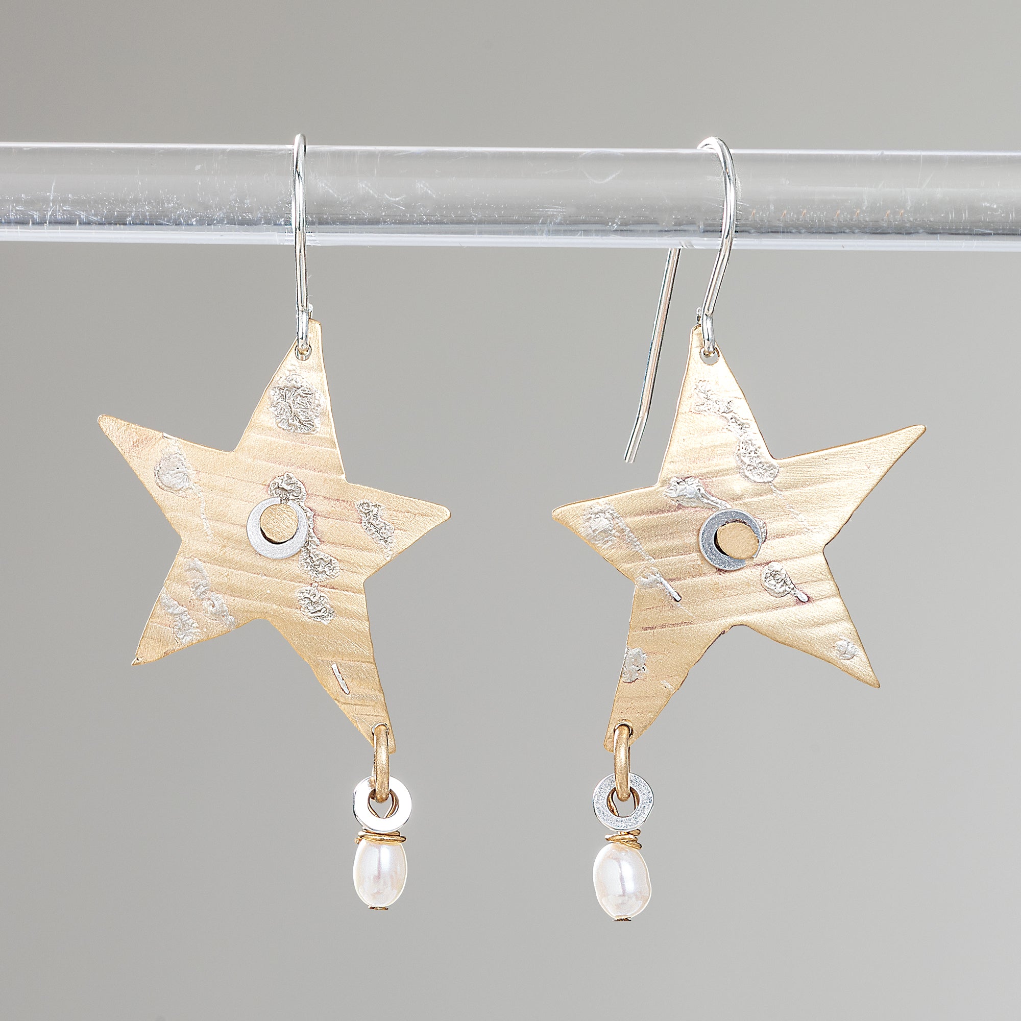 Mixed Metals Star Earrings