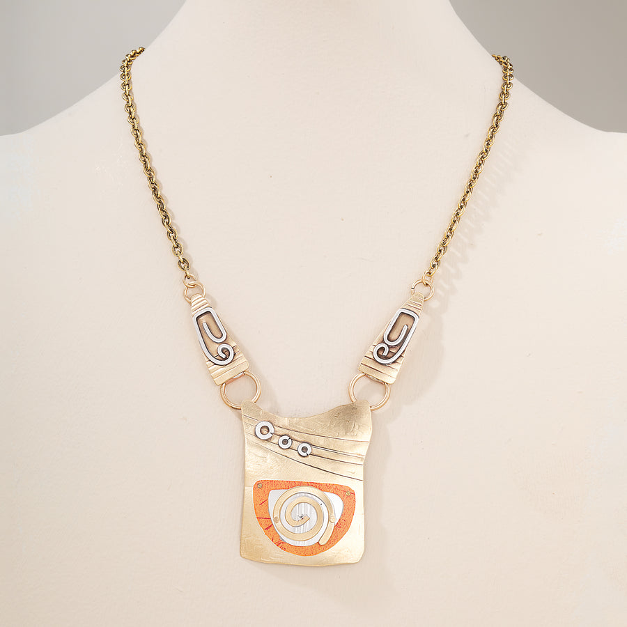 Lovely in Layers Patterned Pendant Necklace