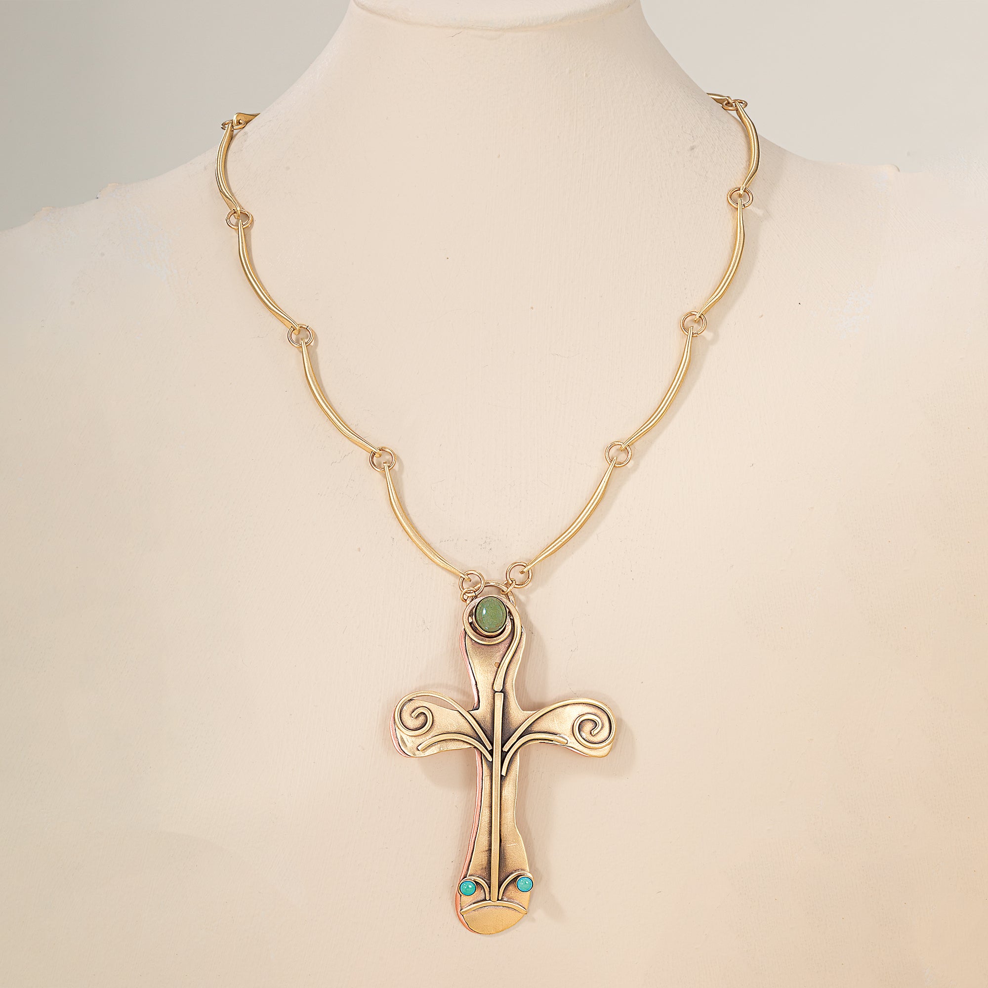 Desert Faith Gemstone Cross Necklace
