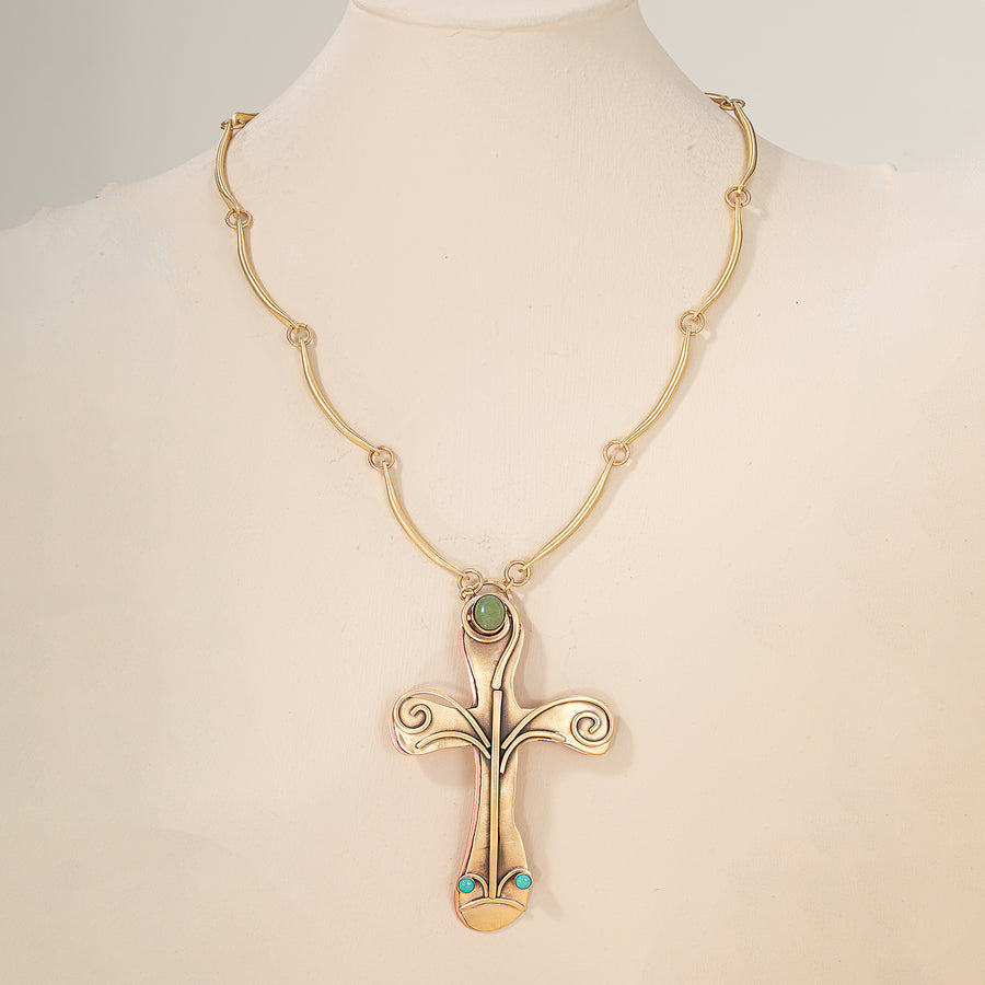 Desert Faith Gemstone Cross Necklace