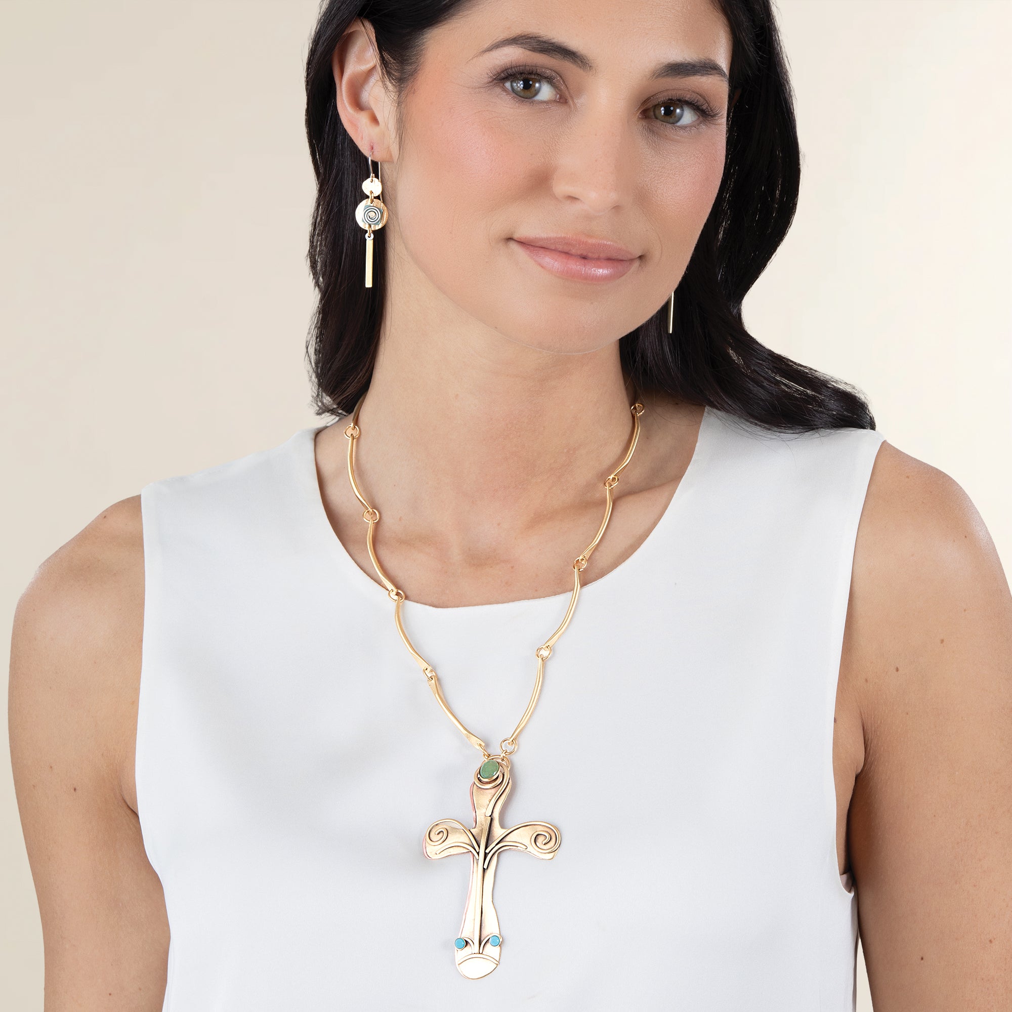 Desert Faith Gemstone Cross Necklace