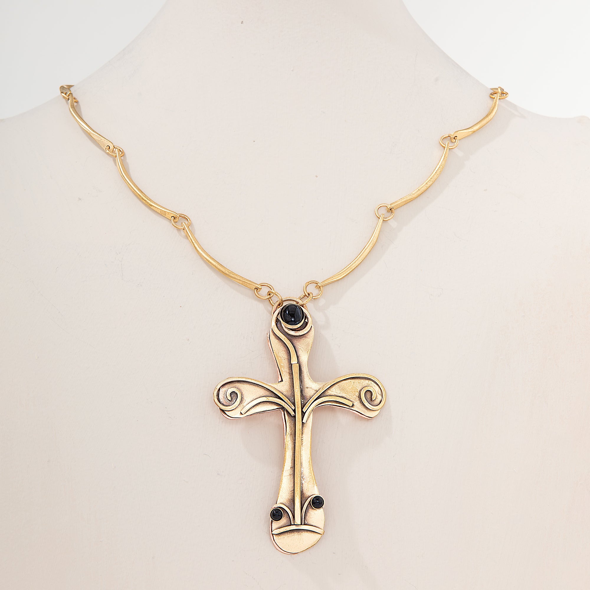 Desert Faith Onyx Gemstone Cross Necklace (Preorder)