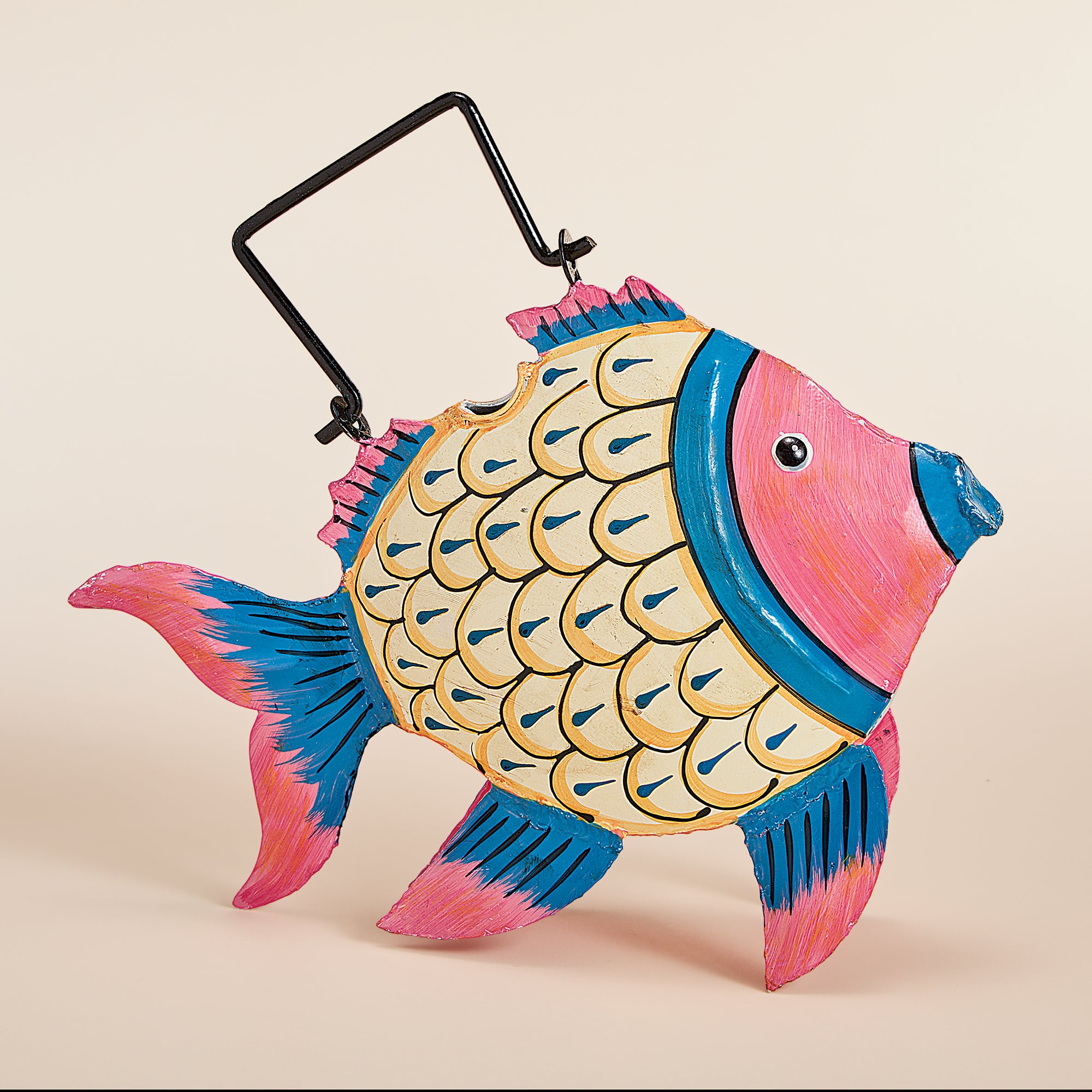 Hand-Painted Scalloped Fish Watering Can