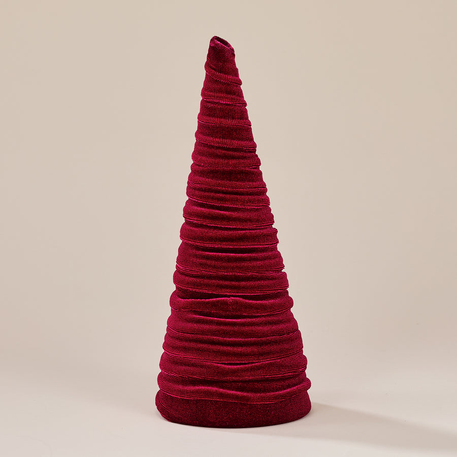 Hand-Cut Burgundy Velvet Tree