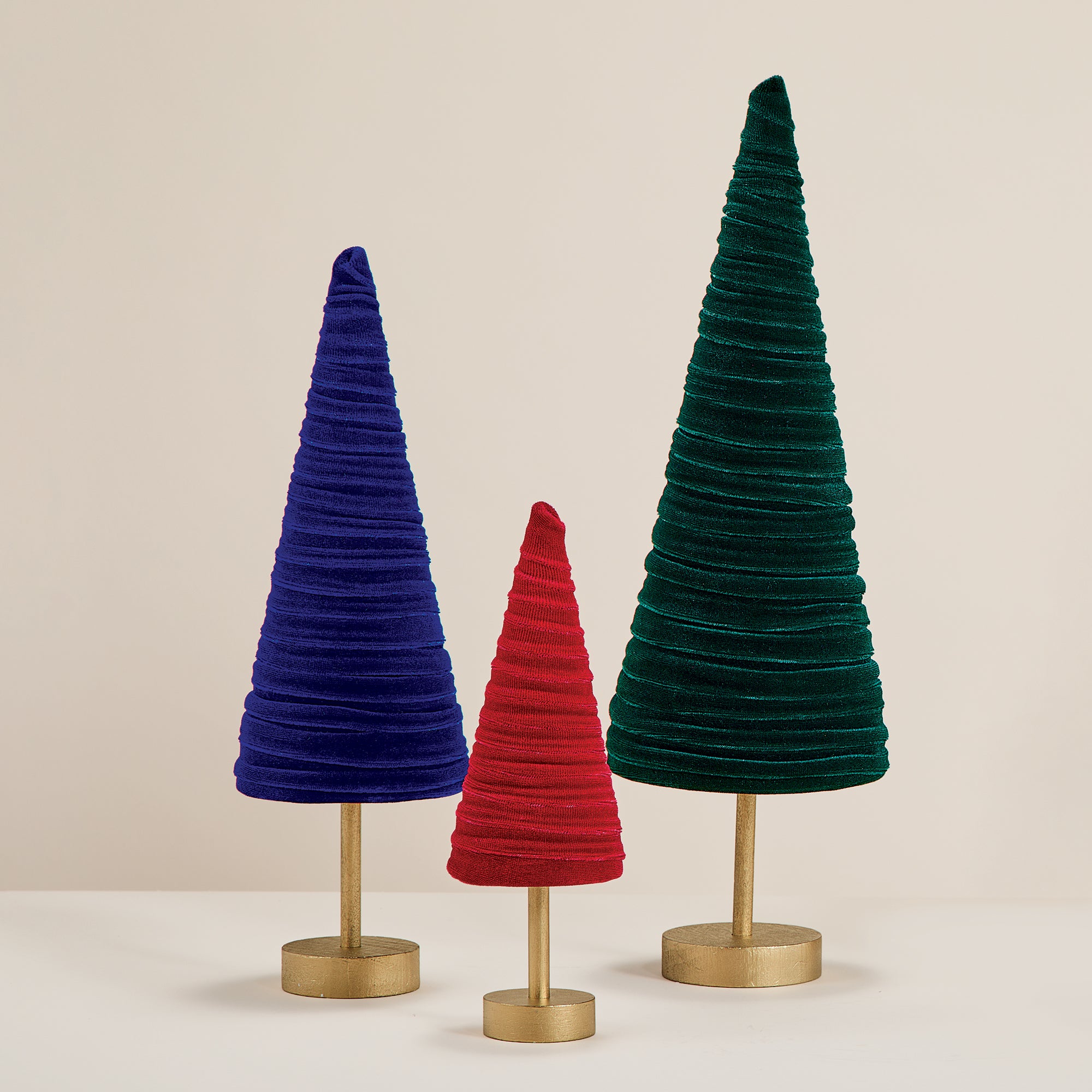 Hand-Cut Emerald Velvet Tree