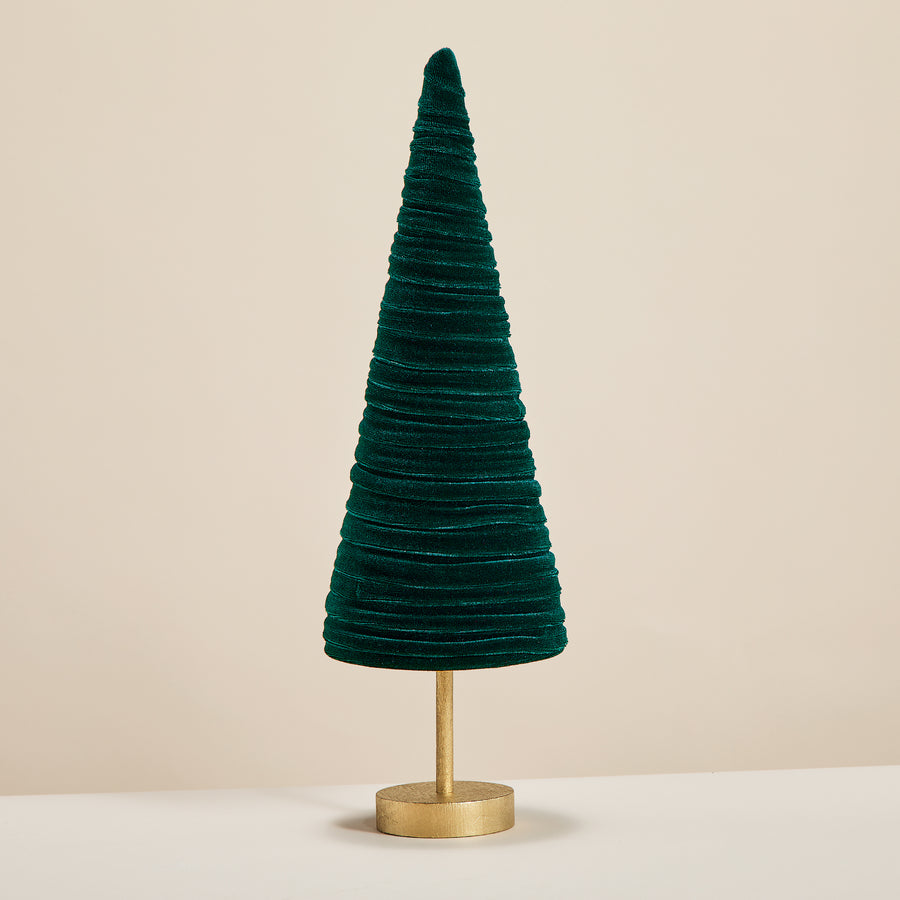 Hand-Cut Emerald Velvet Tree