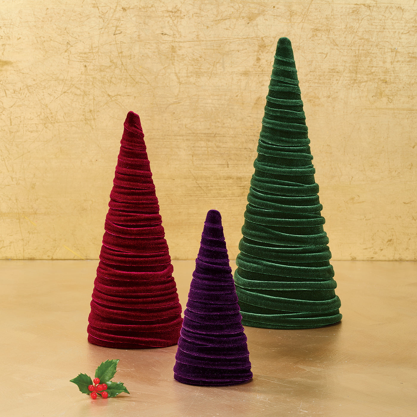 Hand-Cut Plum Velvet Tree