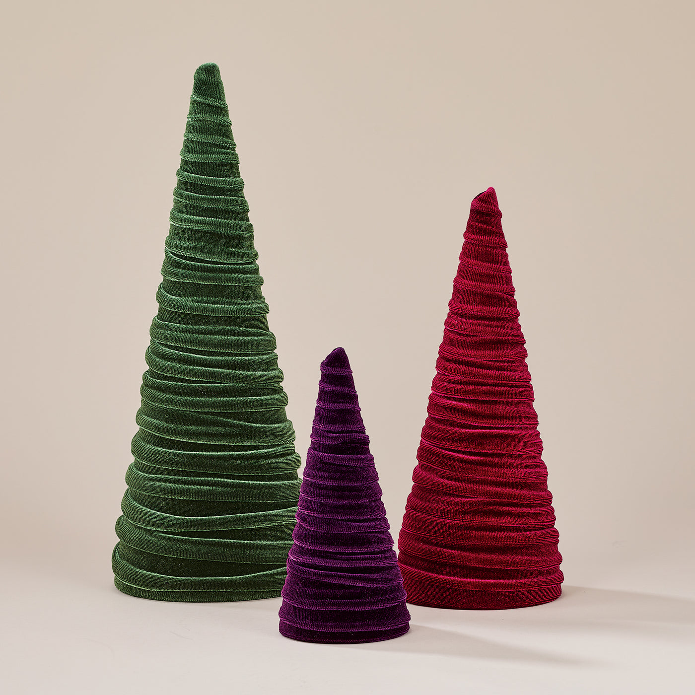 Hand-Cut Olive Velvet Tree