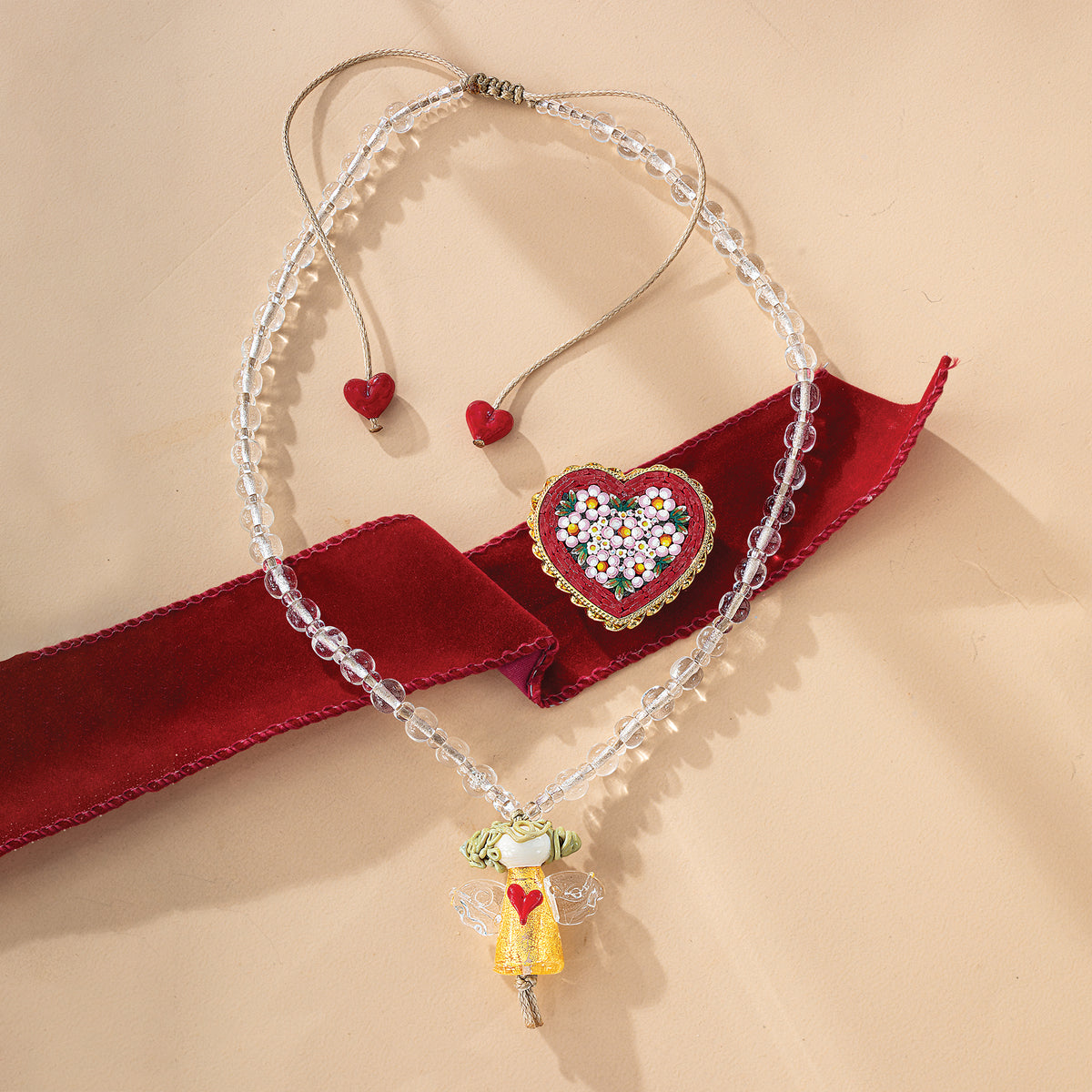 Murano Glass Angel Pendant Necklace (Preorder)