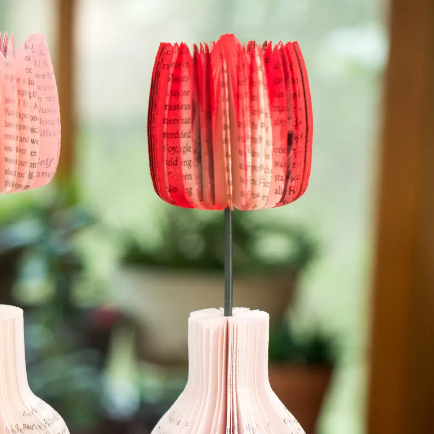 Book Page Flower Vase