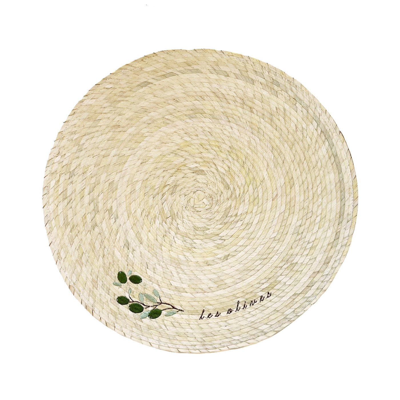 D/2 Palm Double Sided Placemat with Embroidery - Les Olives