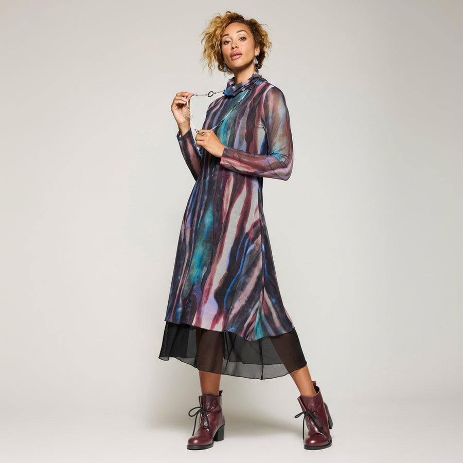 Mallory Dress - Dark Watercolor