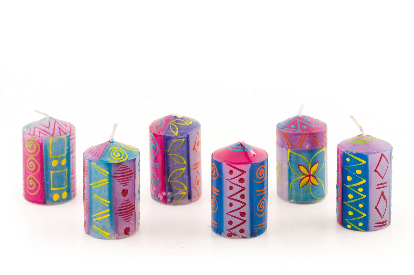 Blue Moon Painted Candles