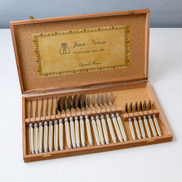 Laguiole Platine Ivory Flatware Set of 24