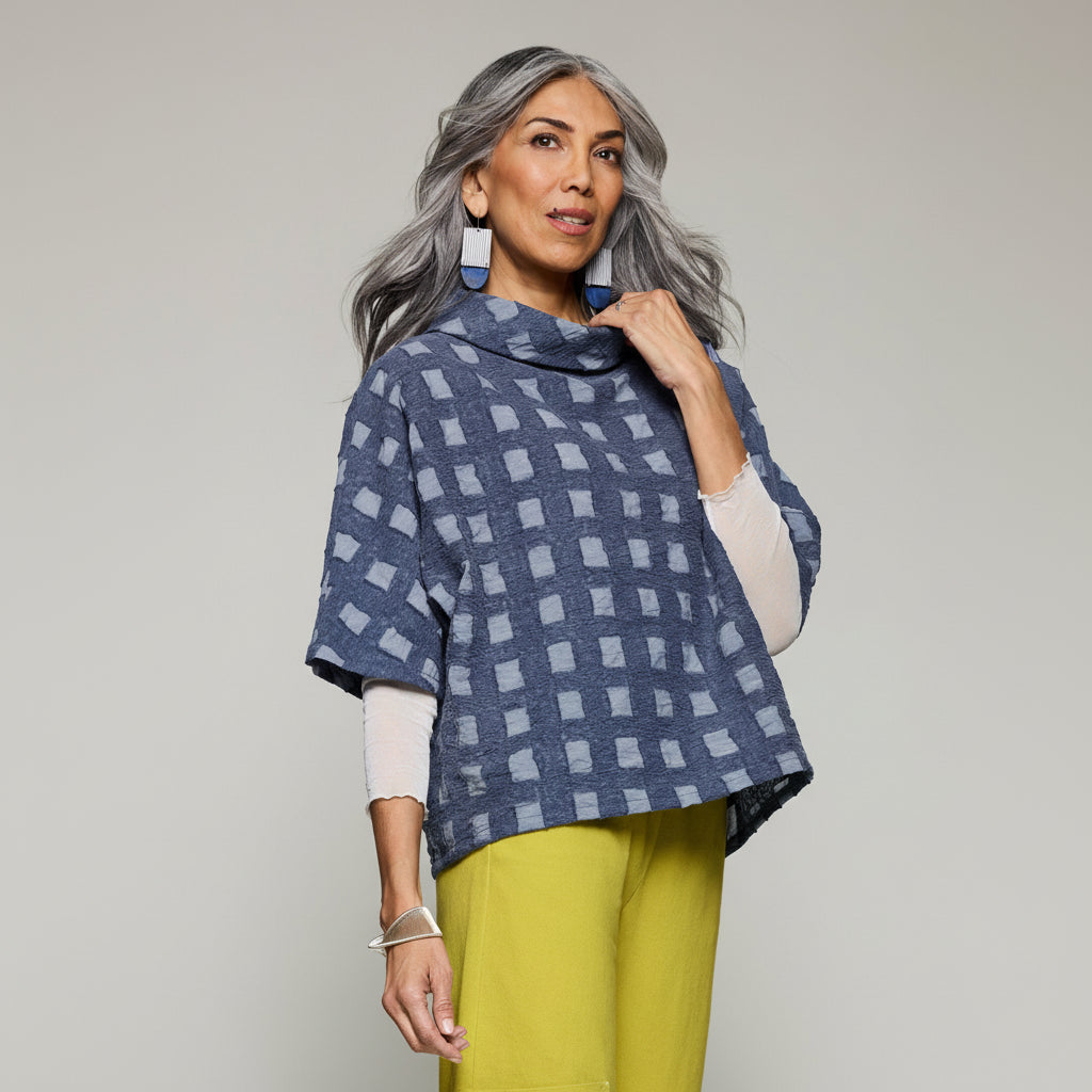 Alba Top - Indigo/Ivory
