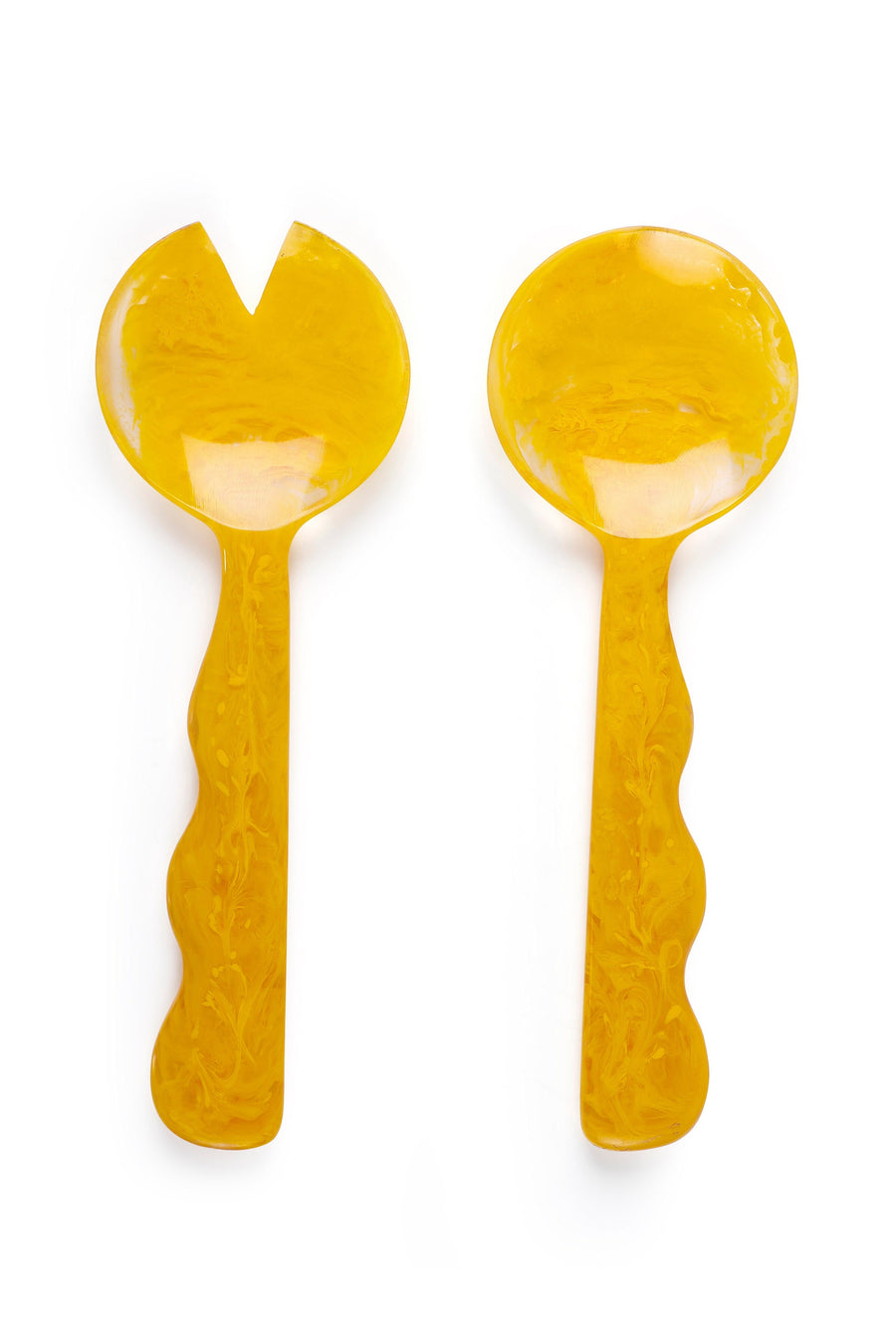 Handcrafted Resin Salad Server, Mustard (Set of 2)