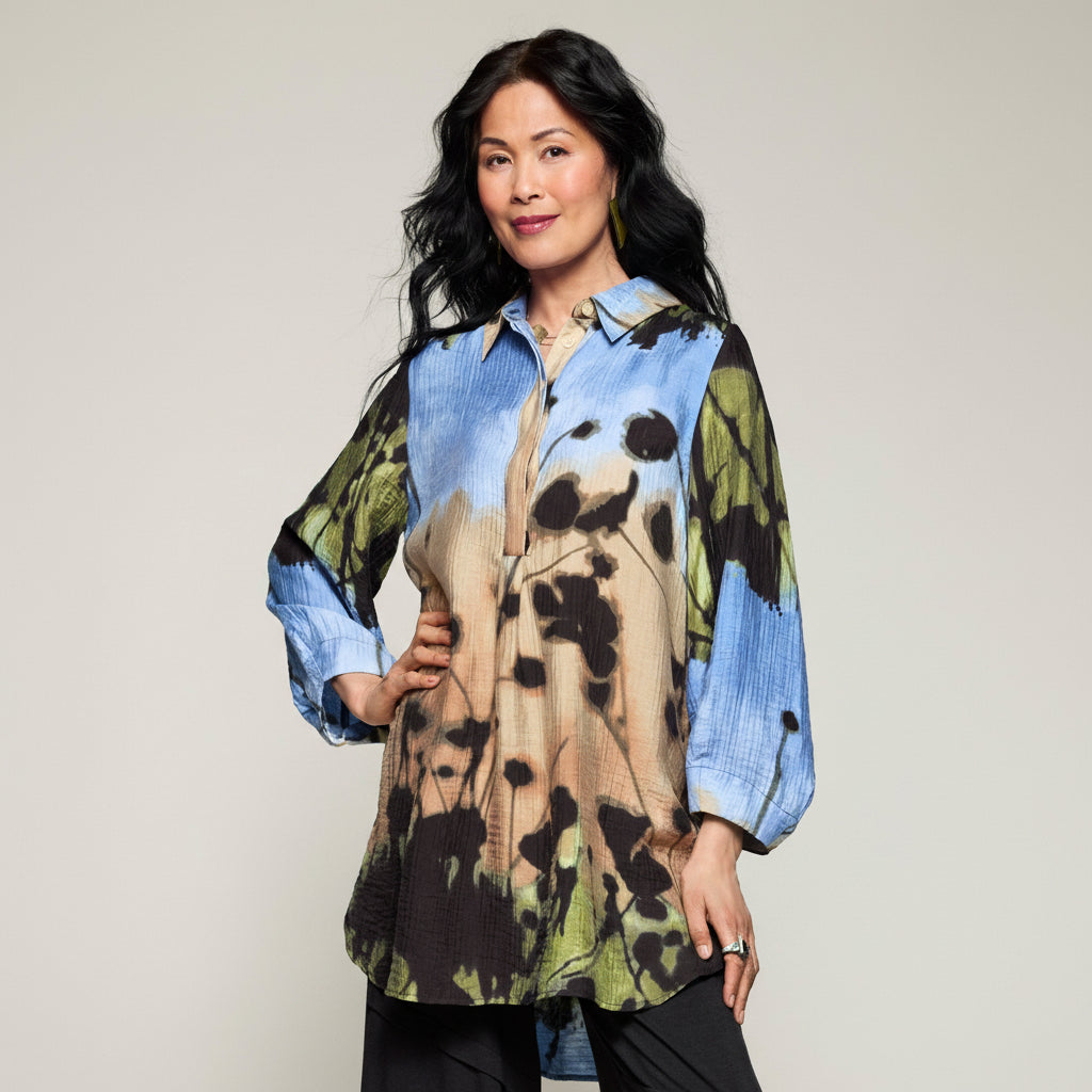 Meadownight Tunic - Sky/Sand Shadow