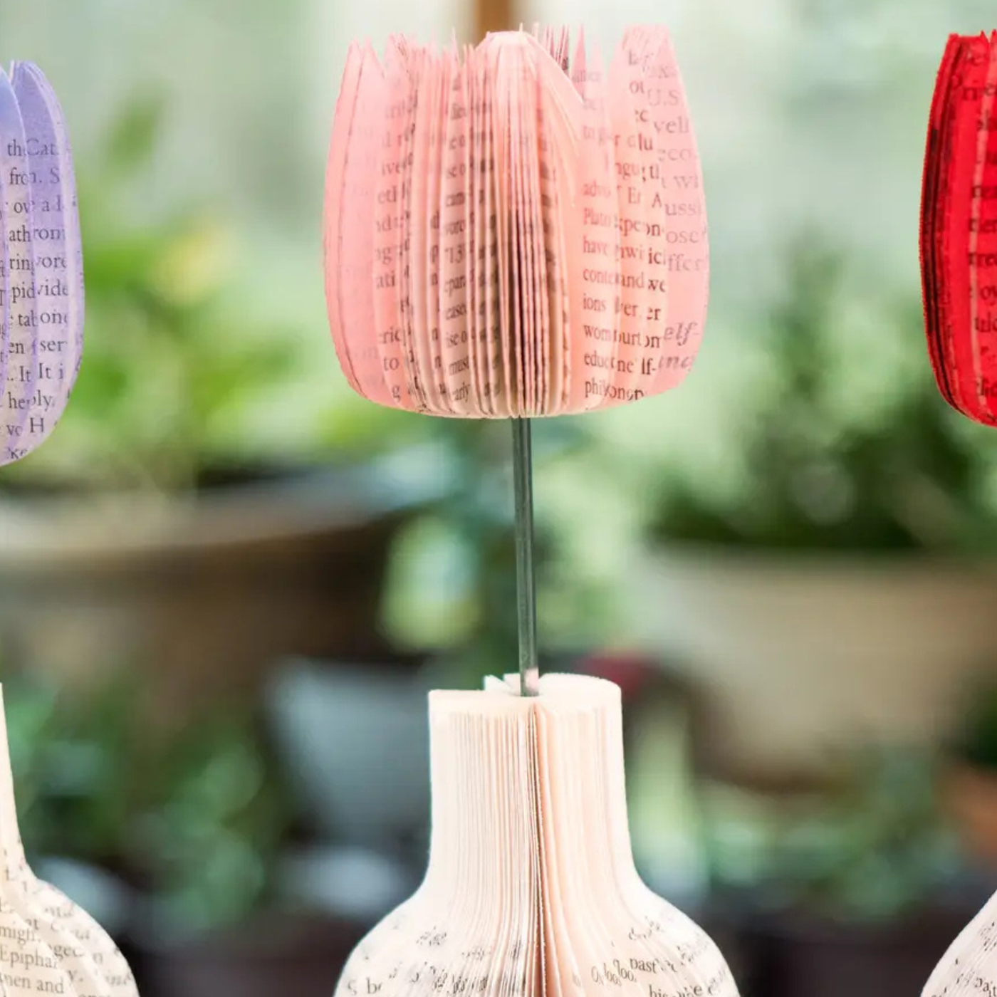 Book Page Flower Vase