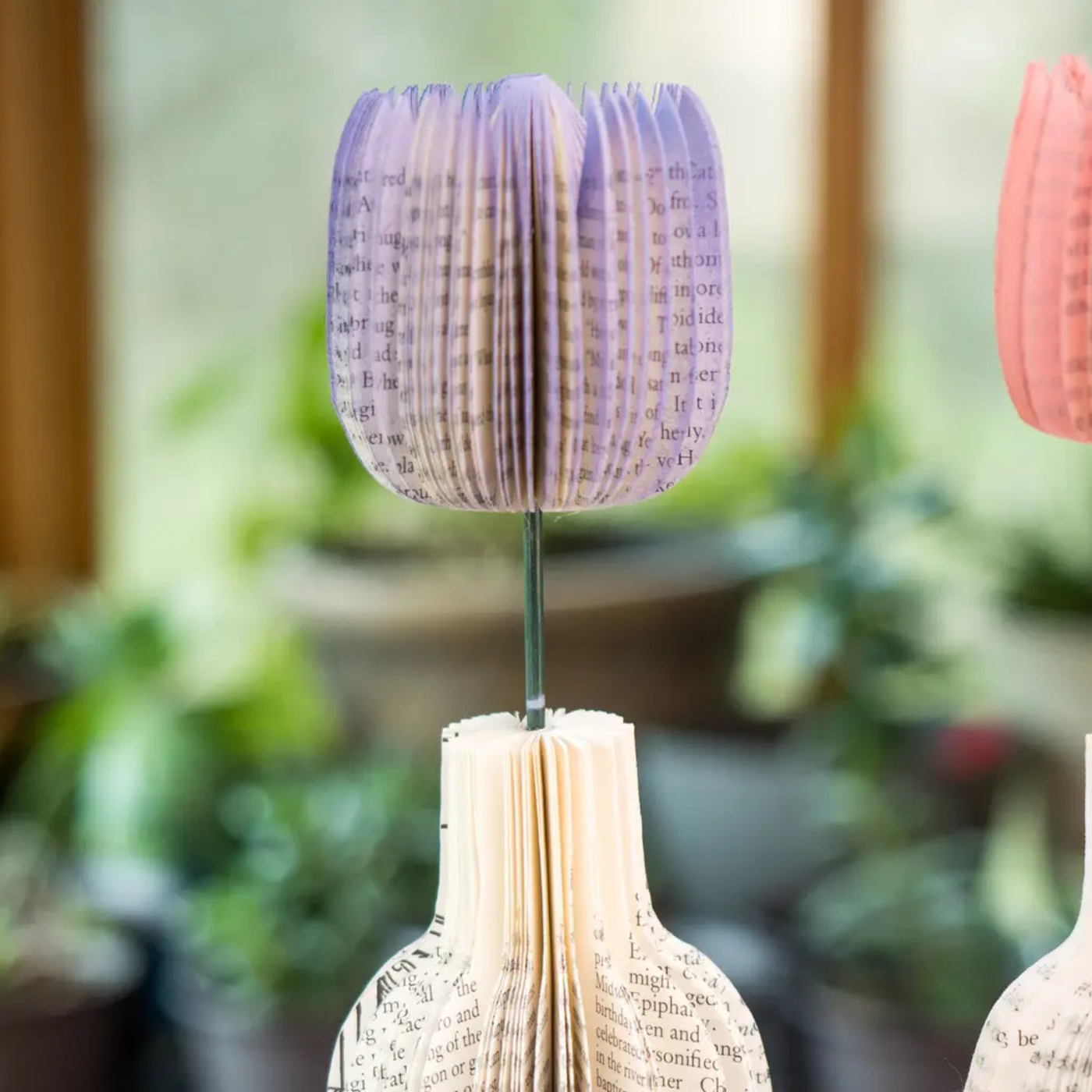 Book Page Flower Vase