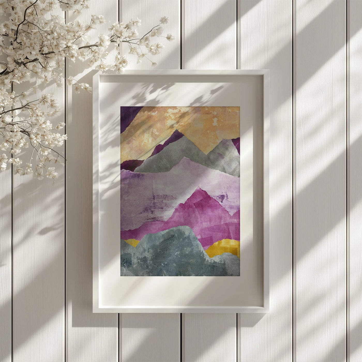 Sunset Mountains Large Framed Print