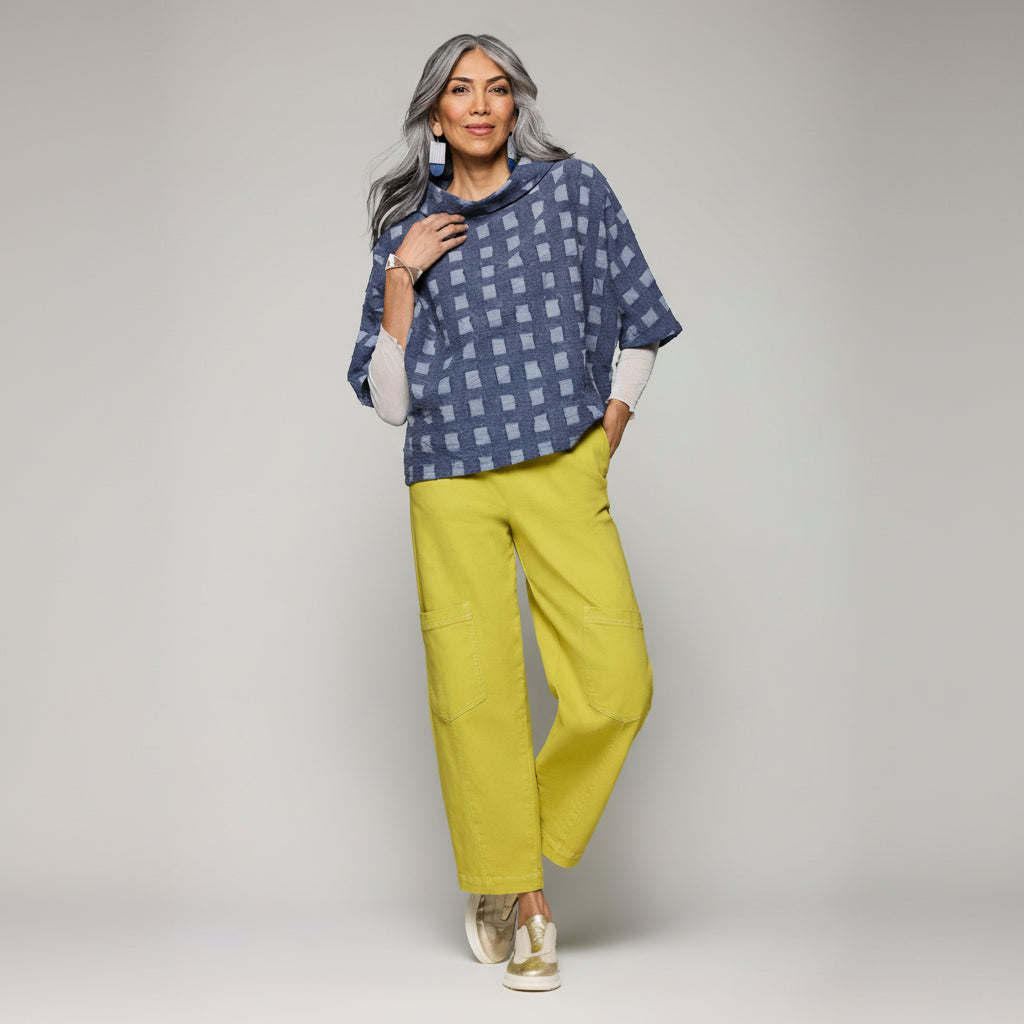 Alba Top - Indigo/Ivory