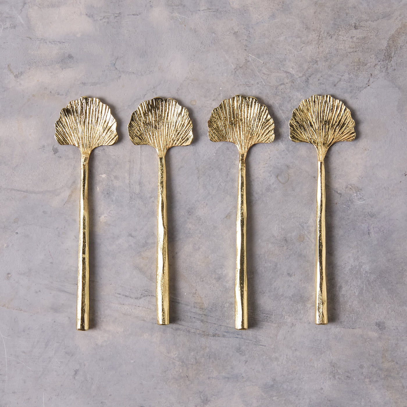 Gingko Mini Spoons, Gold, Set of 4