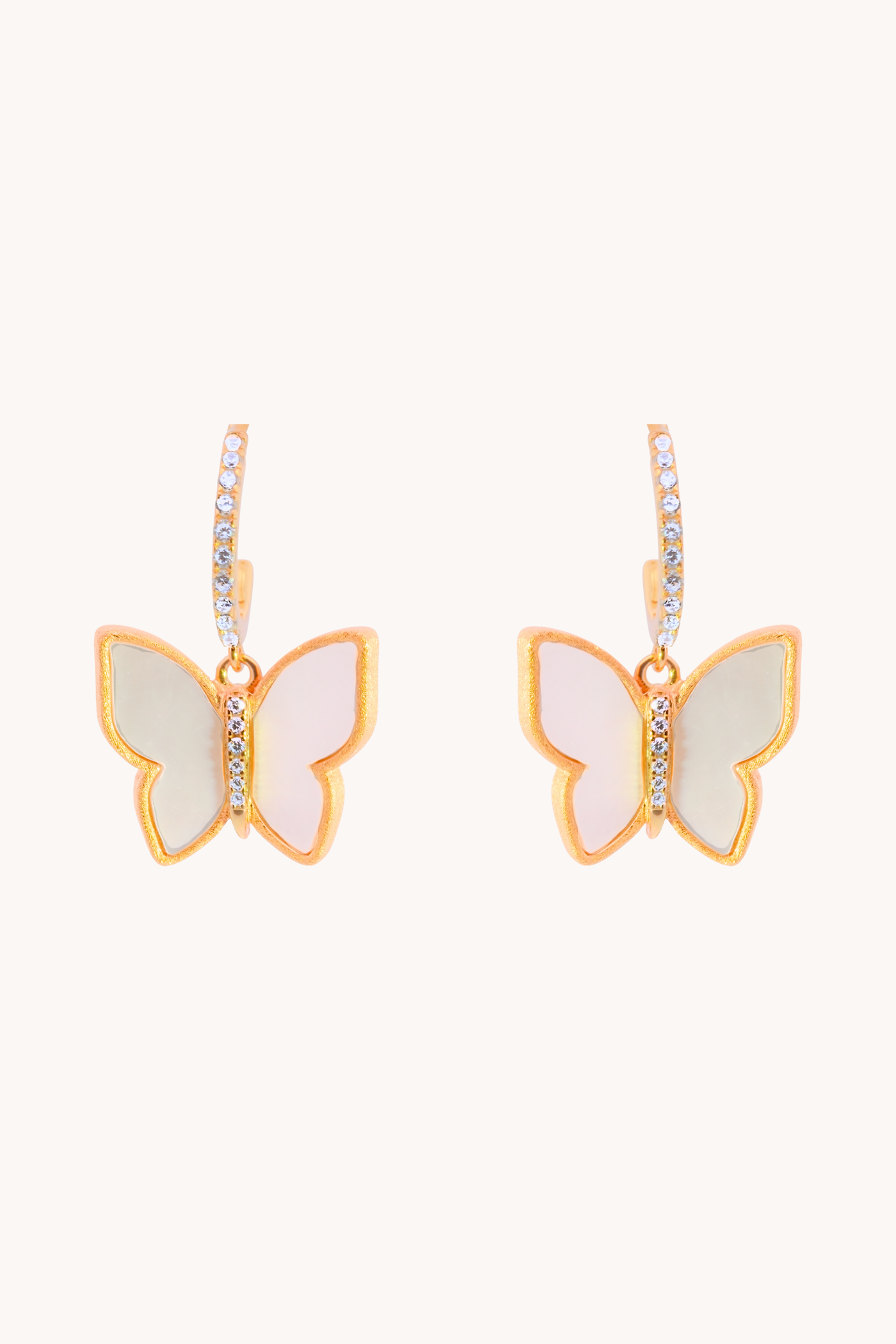 Butterfly Mother of Pearl Drop Earrings