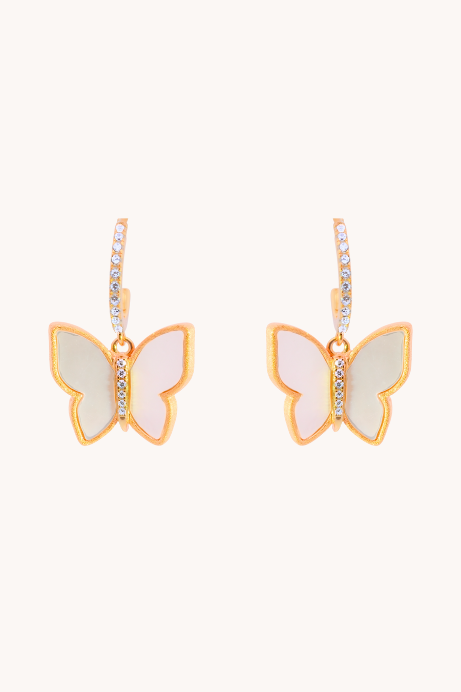 Butterfly Mother of Pearl Drop Earrings