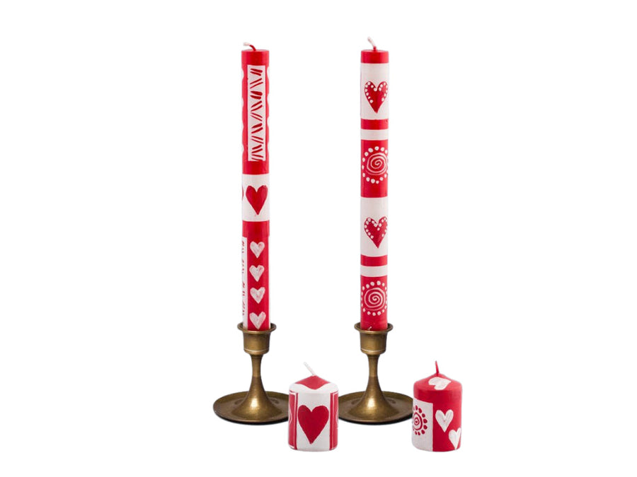 Valentine's Day Painted Candles