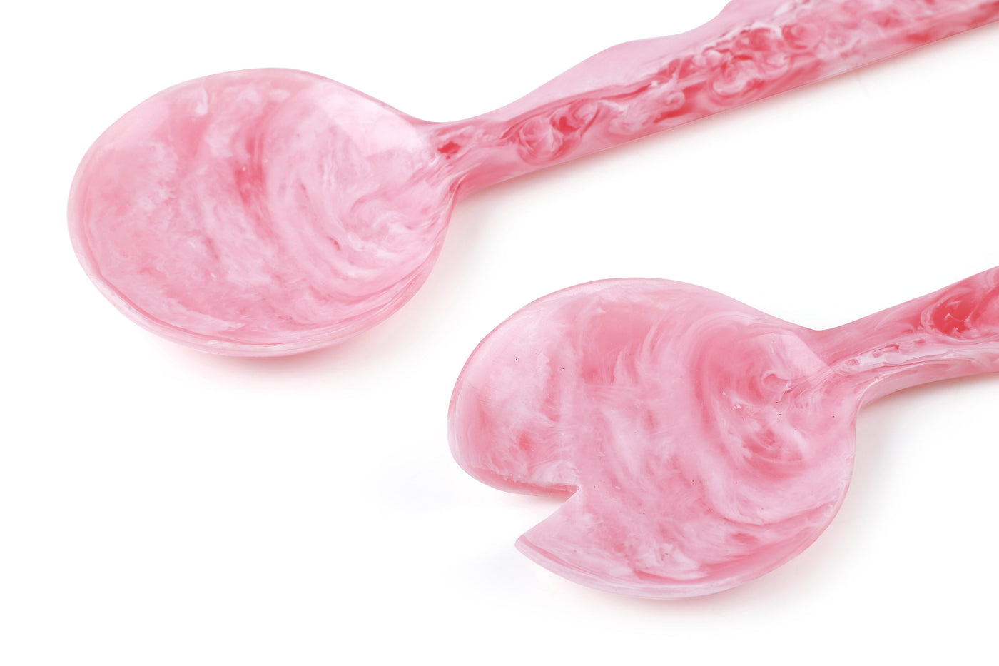 Handcrafted Resin Salad Server, Pink Set of 2