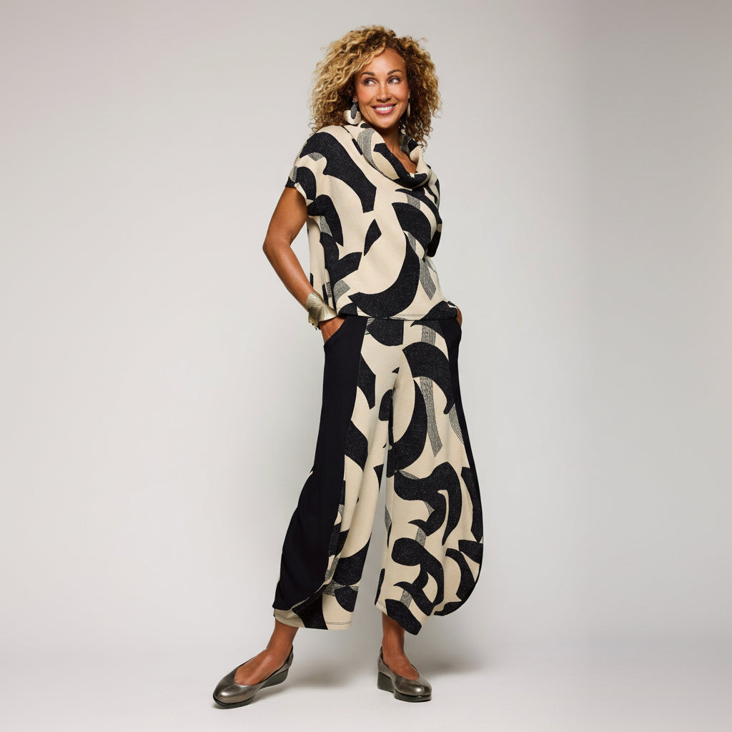 Suki Top - Black/White Mix