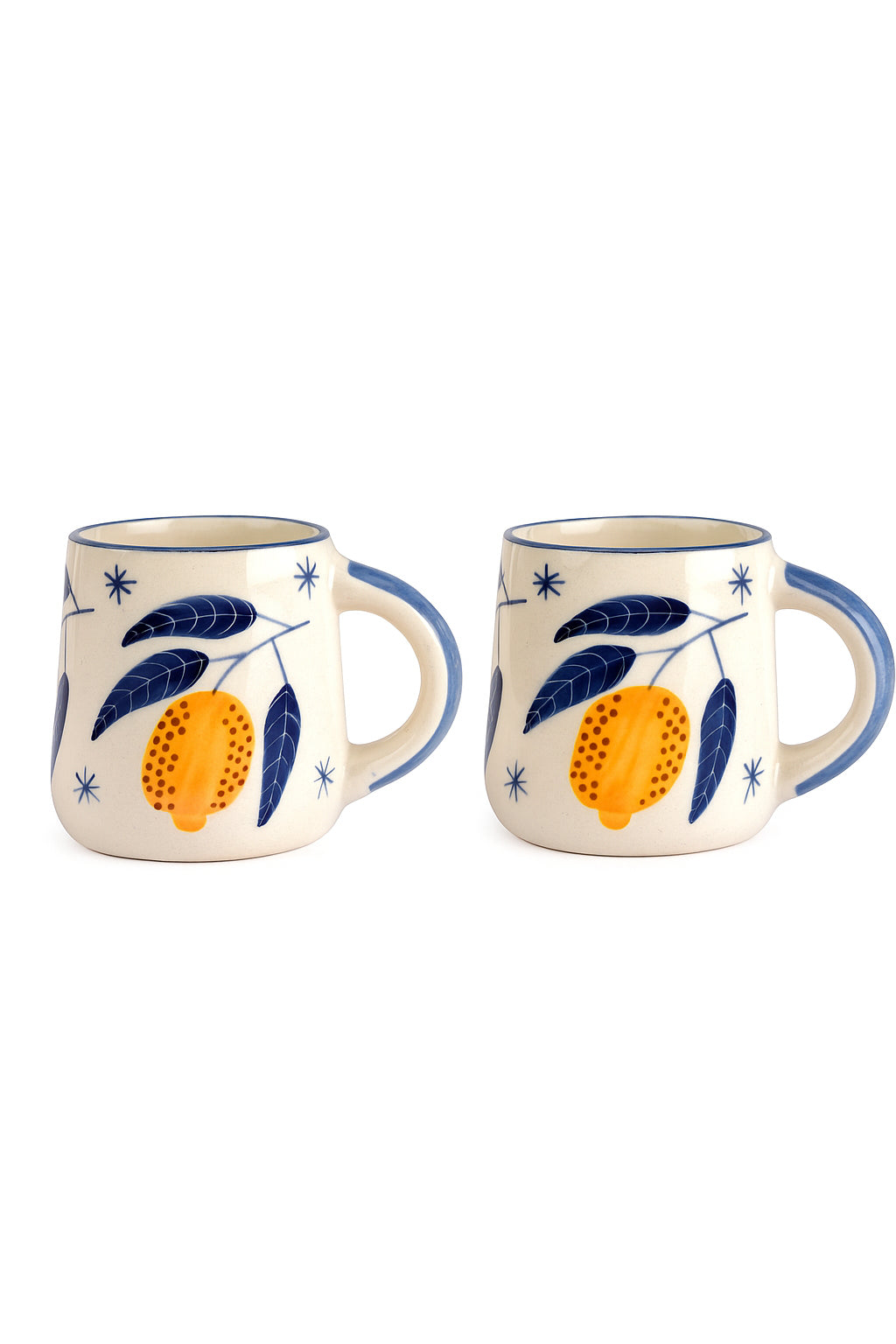 Handmade Ceramic Lemon Coffee & Tea Mug Set of 2