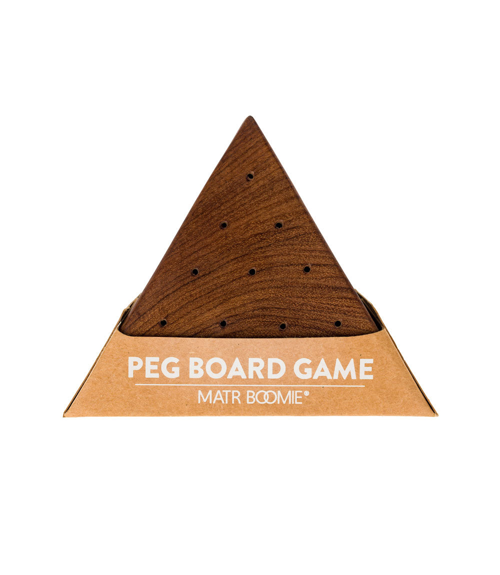 Handcrafted Rosewood Wood Solitaire Peg Game – Travel Size