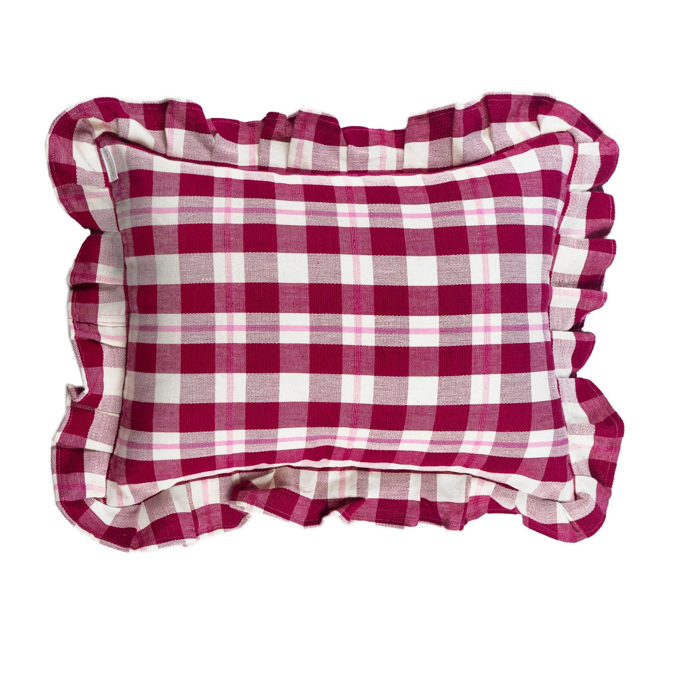 Archive NY Abigaill Handmade Plaid Ruffle Pillow, 15"x 20"