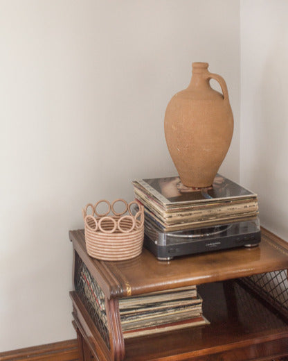 Handmade Ikamba Decorative Basket, Mauve