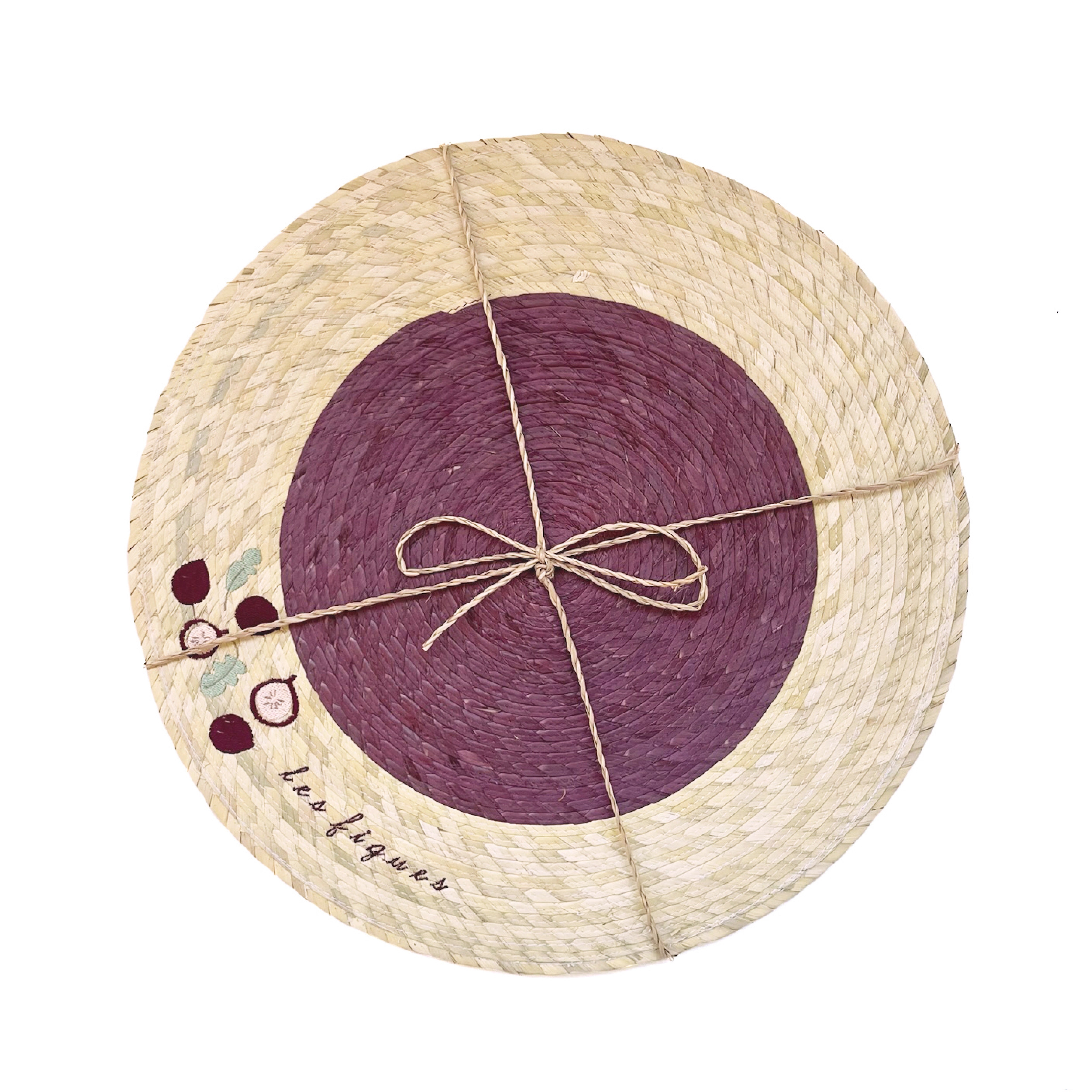 S/2 Palm Double Sided Placemat with Embroidery -  Les Figues
