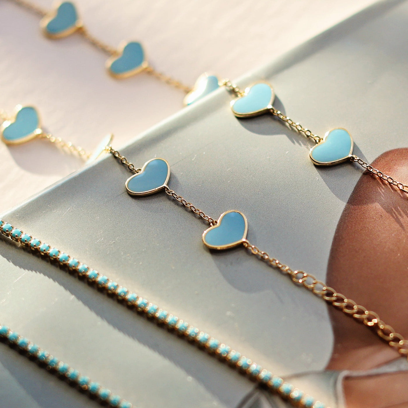 Everly Bracelet - Turquoise Hearts