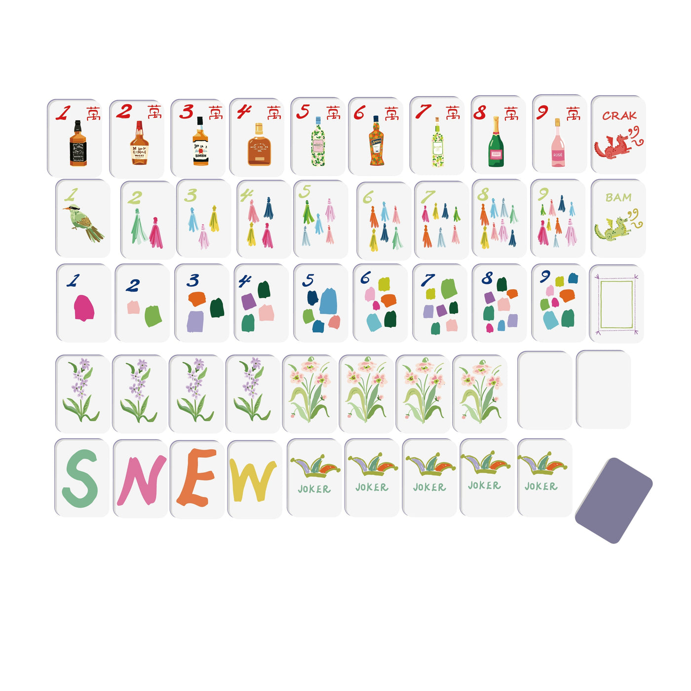 Cocktails Mahjong Tiles (Preorder)