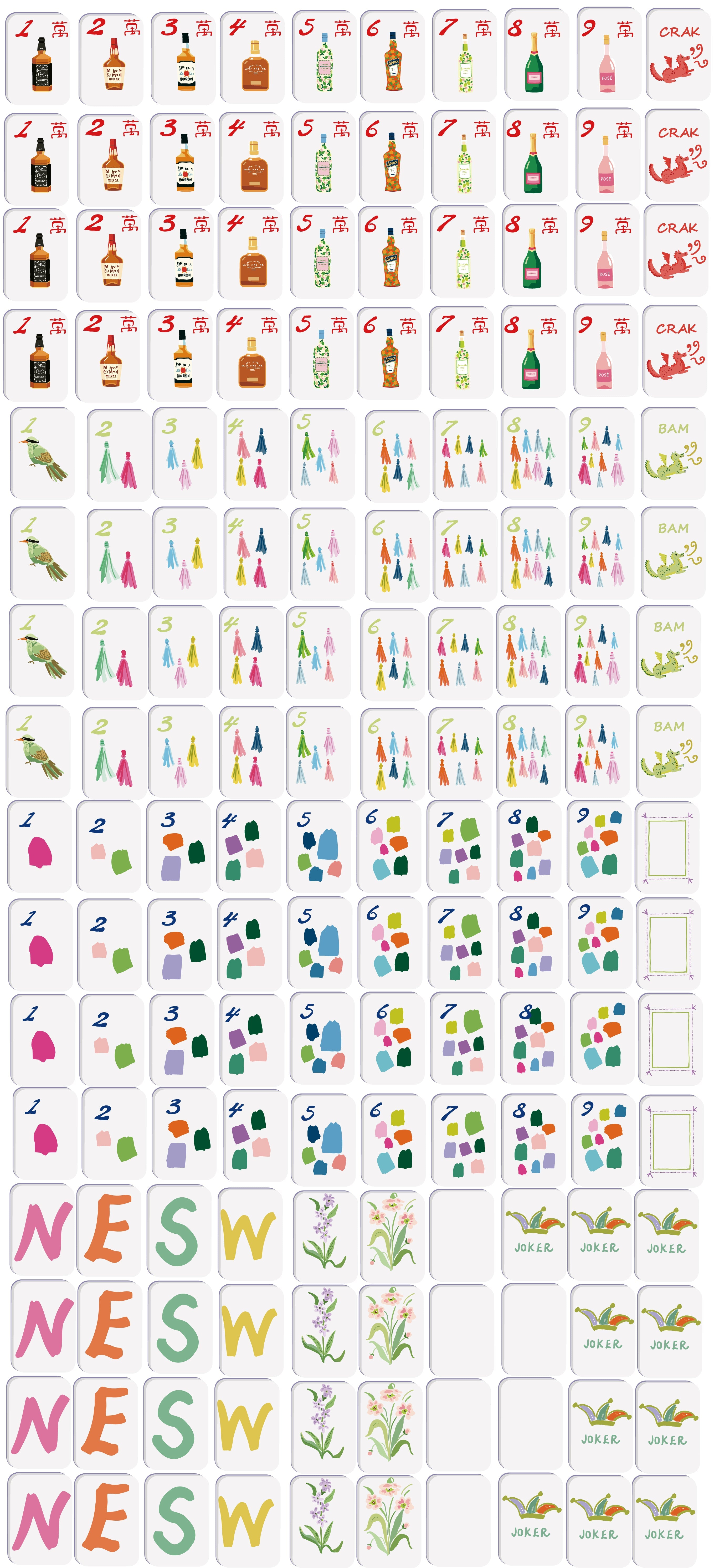 Cocktails Mahjong Tiles (Preorder)