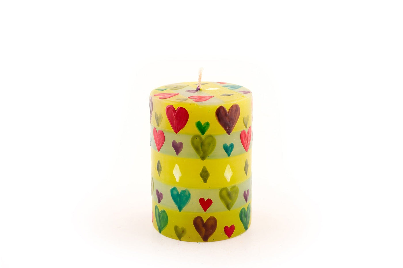 Pastel Hearts Painted Candles
