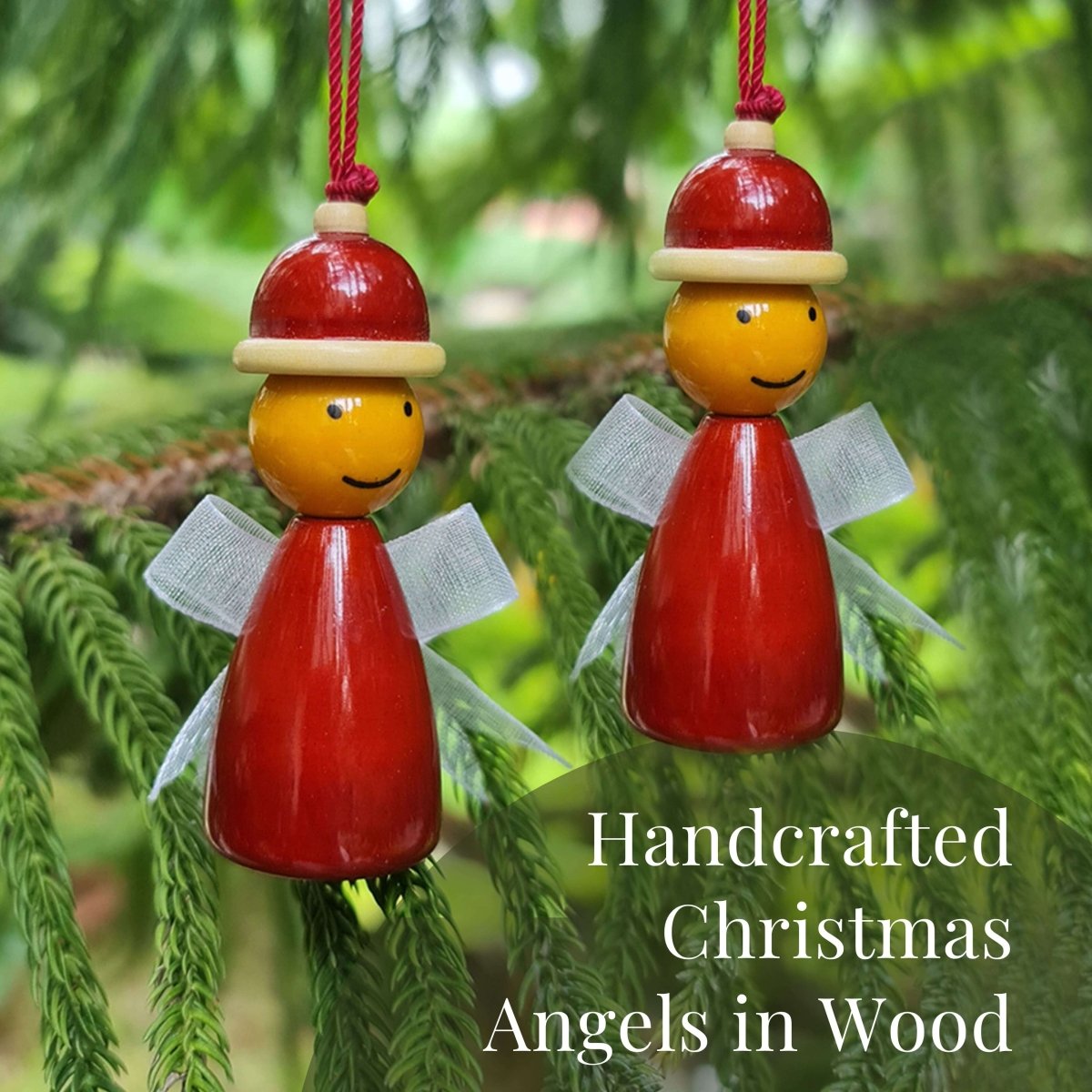 Handcrafted Christmas Tree Ornaments – Santa’s Elves | Set of 2