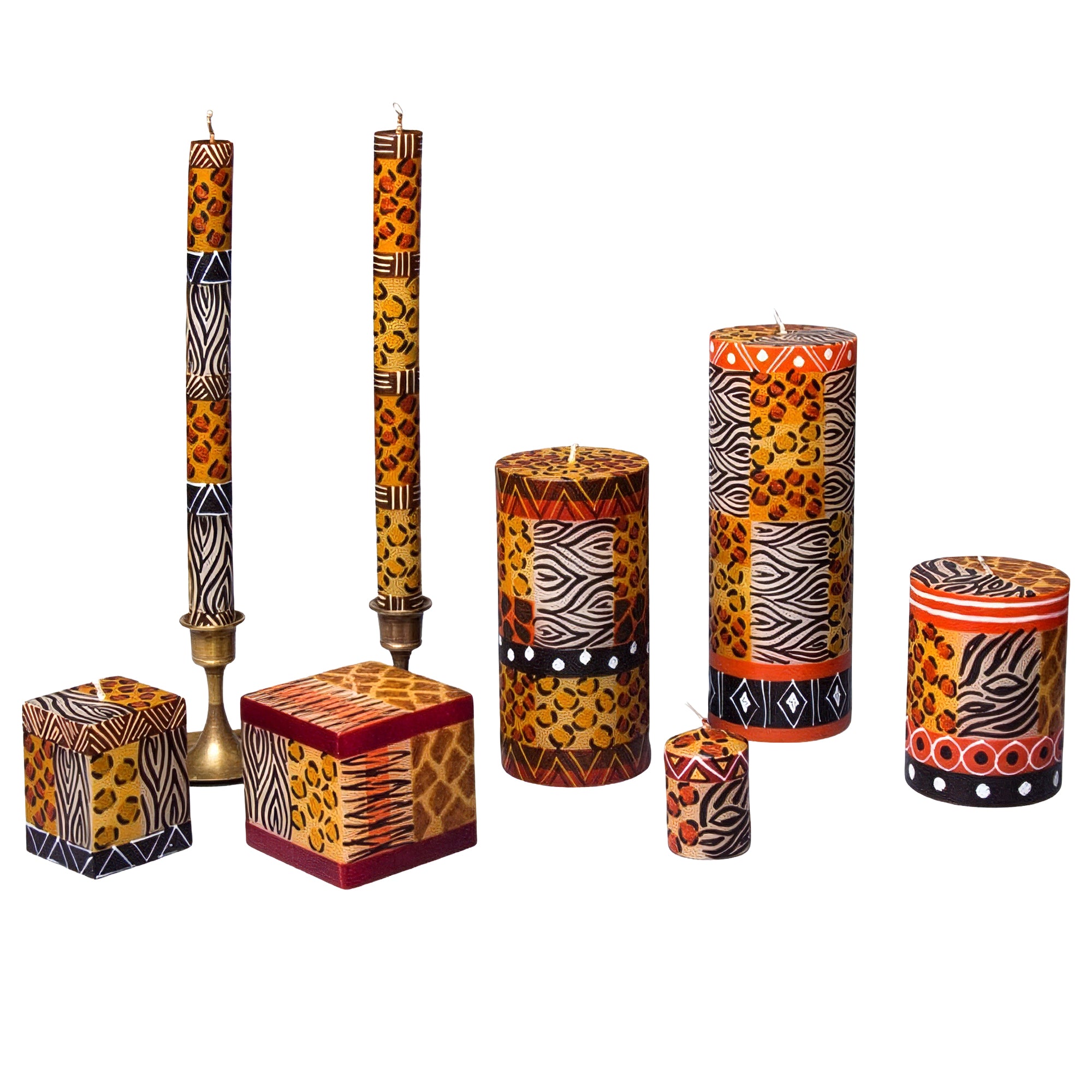Animal Print Painted Candles