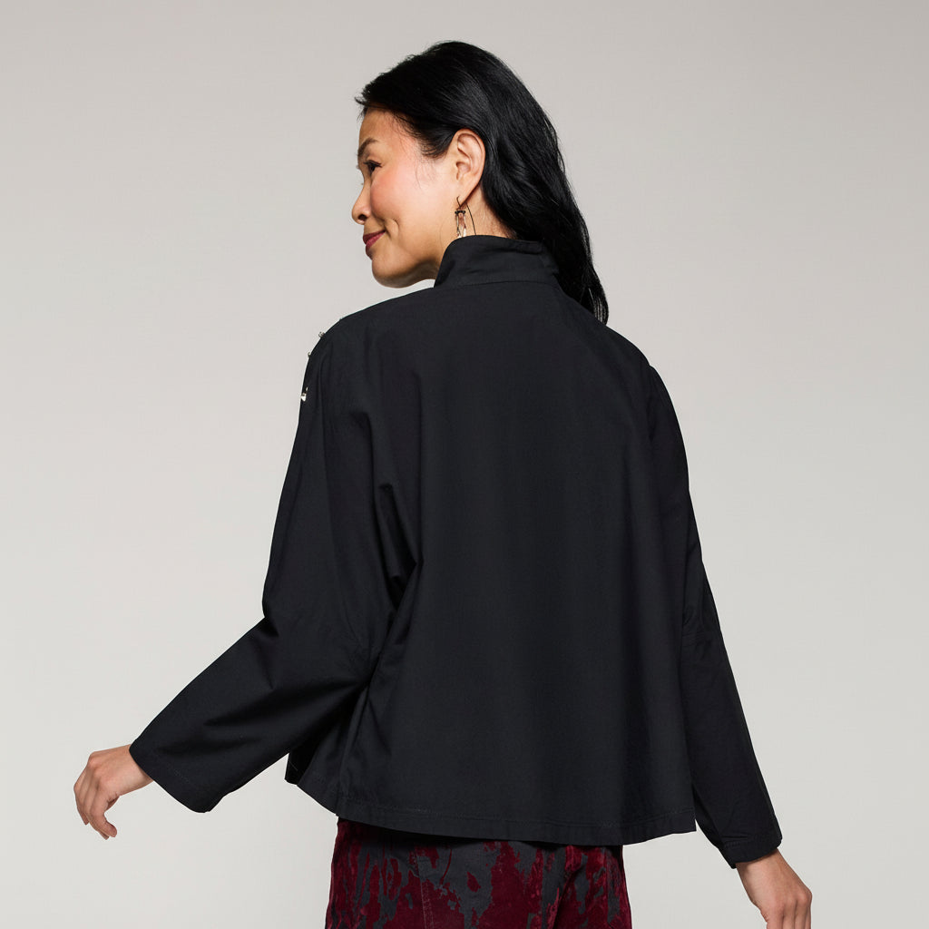 Crop Spangle Shirt - Black
