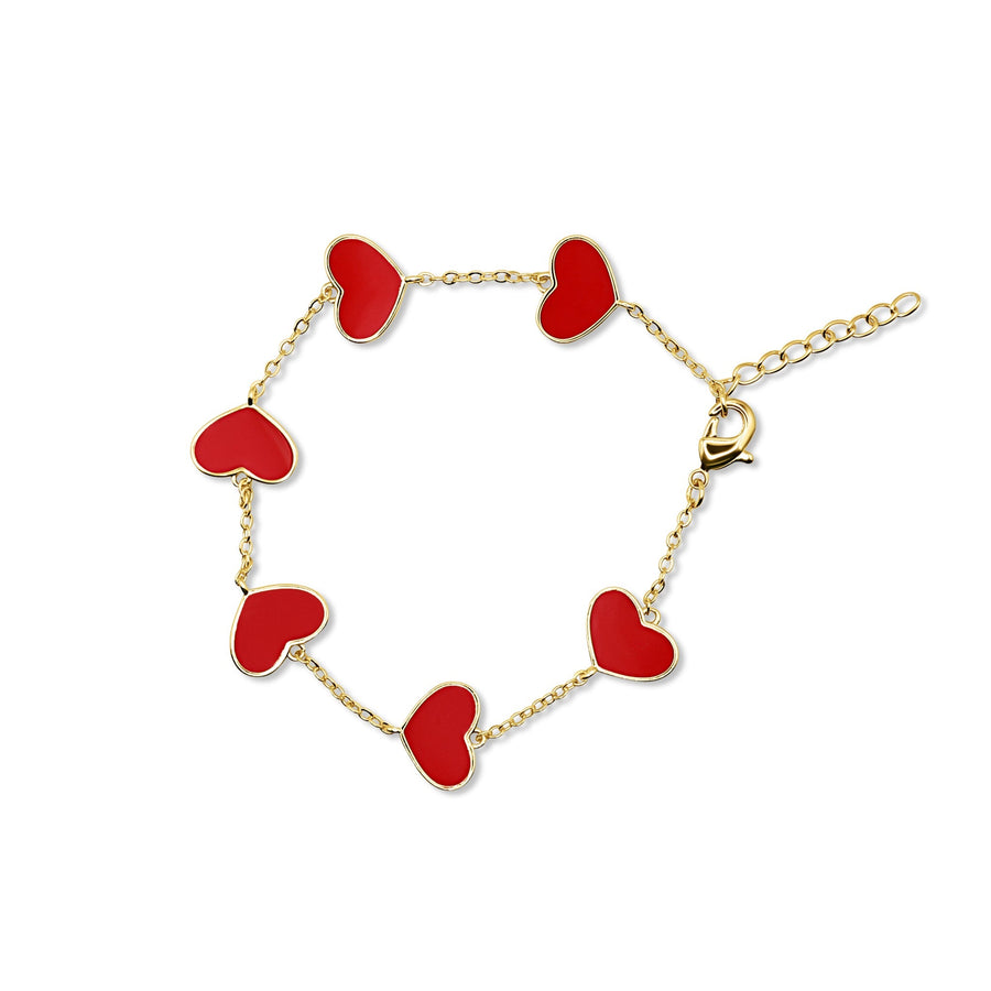 Everly Bracelet - Red Hearts