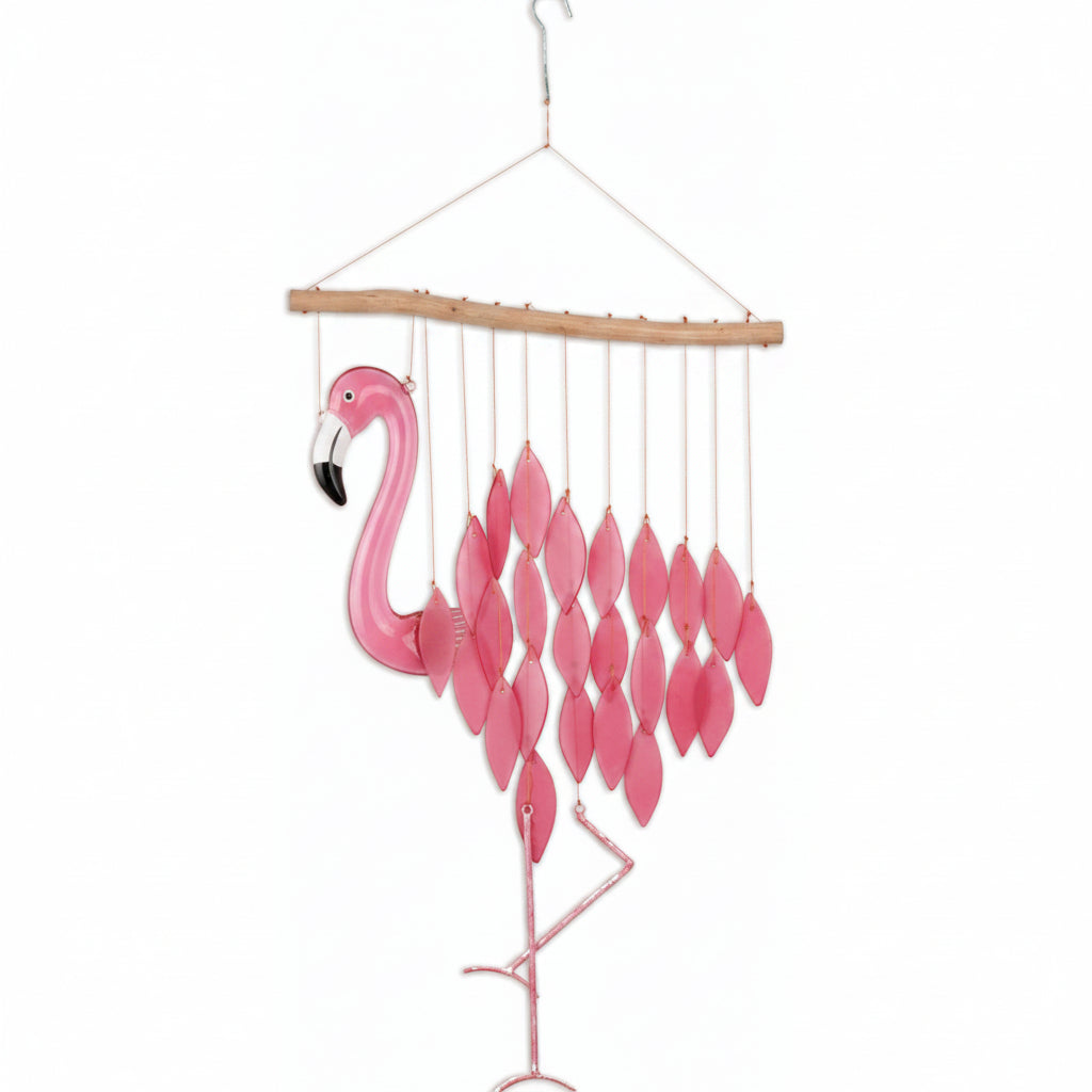 Flamingo Sea Glass Wind Chime
