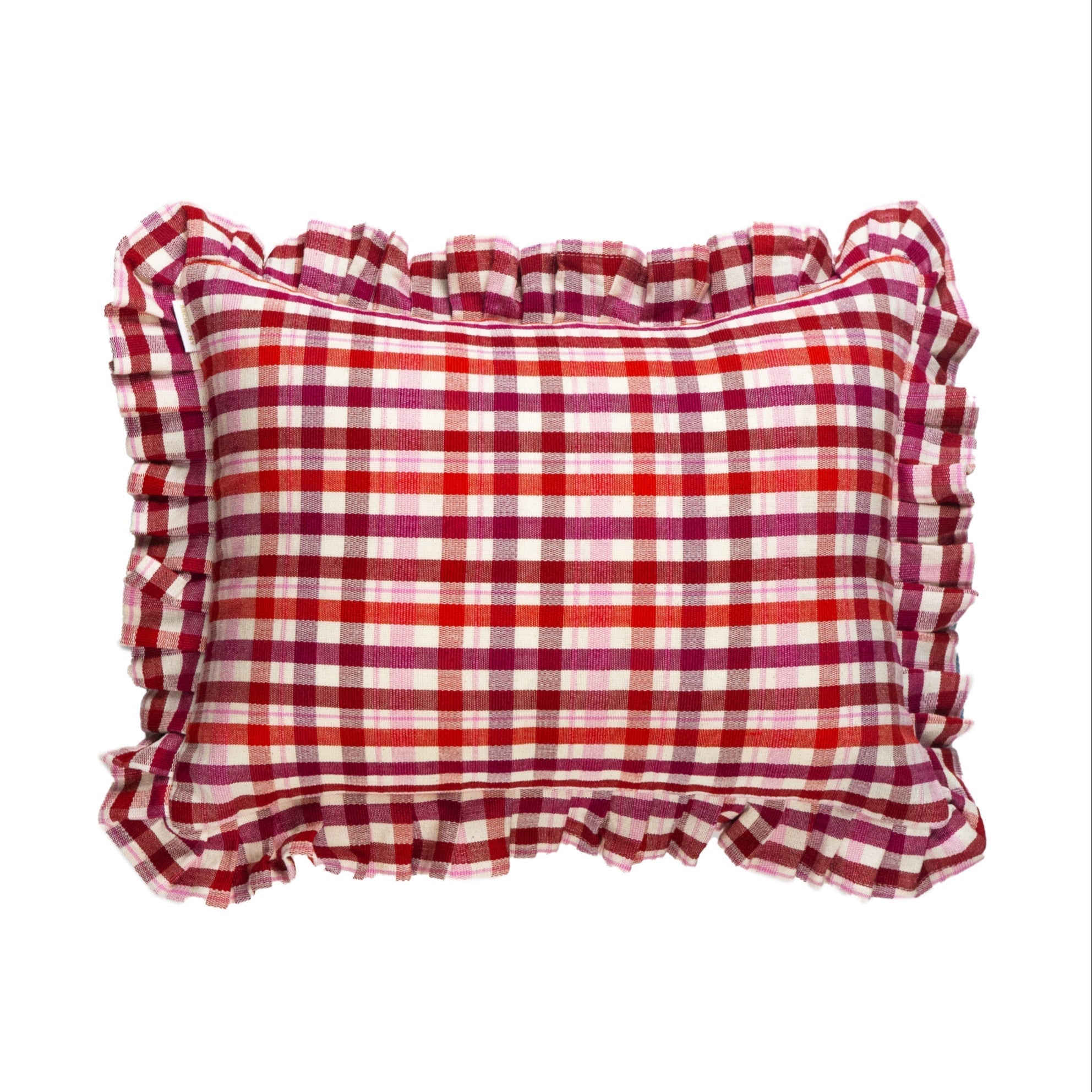 Archive NY Noel Handmade Ruffle Plaid Pillow, 15"x20"